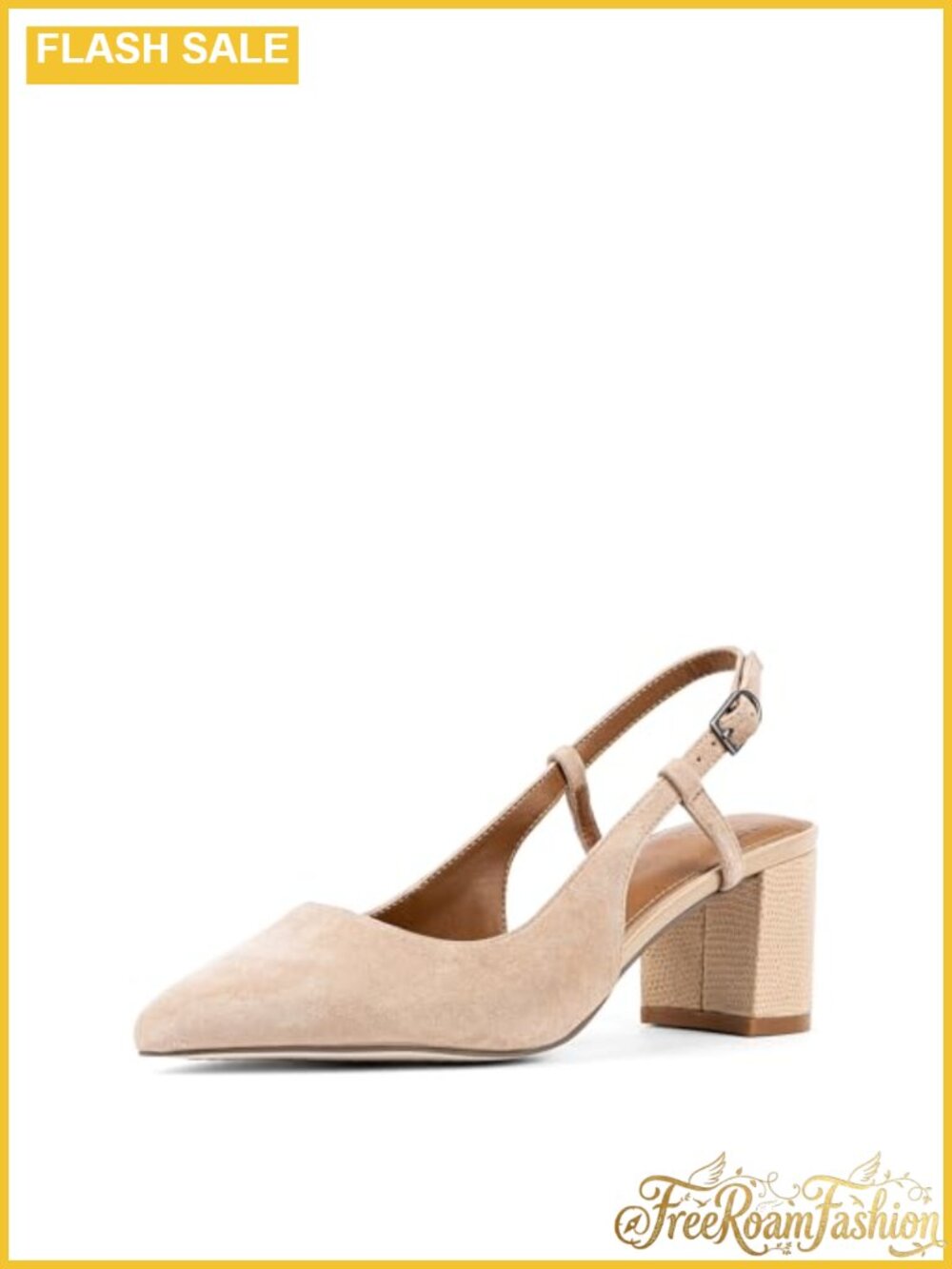 Slingback Block Heel Pumps with Memory Foam Insole
